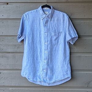 J. Crew Slim Baird McNutt Irish Linen SS Shirt Amalfi Blue Linen Medium